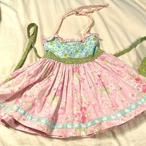 Matilda Jane platinum Easter bunny size 6 made in USA halter tie top with sash